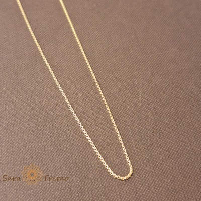 Lant fin unisex tip sarpe lungime 60 cm placat 14k foto