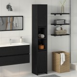 vidaXL Dulap de baie, stejar negru, 30x30x183,5 cm, lemn prelucrat