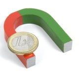 Magnet AlNiCo potcoava mica 50 x 40&nbsp;mm, rosu-verde
