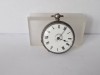 Ceas de Buzunar din Argint Cadran Alb cu Cifre Arabe - Mecanic -Key Wind