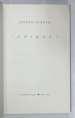 VANISHED by JOSEPH FINDER , 2009