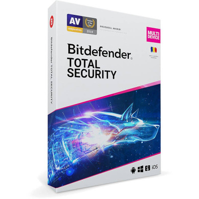 Antivirus BitDefender Total Security Multi-Device 2021 10 Dispozitive 1 An Licenta noua Retail Box foto