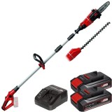 Einhell GE-HC 18 Li T PXC + Twinpack CB + 4514095 - Drujba 20 cm 3.76 m/s accesorii + Set 2 acumulatori si incarcator Li-Ion 18 V 2.5 Ah