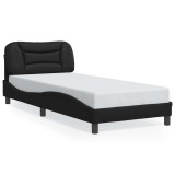 Cumpara ieftin Cadru de pat fara saltea, Hvar, negru, 80x200 cm, piele ecologica