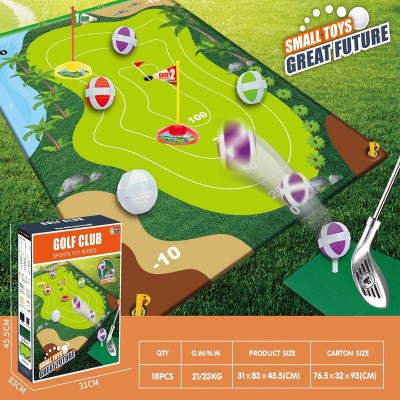Indoor Golf Carpet Sports Parent-Child Sports Interactive Competitive Toy Set - Color: Golf Carpet Training Set 588B foto