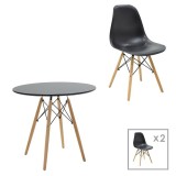 Cumpara ieftin Set masa si scaune 3 buc Julita Pako World Negru 80x80x73 cm