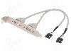 Cablu conector 5pin x2, USB A soclu x2, bra&amp;#355;ara pe slot, USB 2.0, lungime 250mm, bej, ASSMANN - AK-300301-002-E