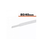 Tub termocontractibil alb 80mm/ 40mm 0.5m