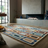 Cumpara ieftin Covor Illusion Retro Blocks Albastru 120X170 cm, Flair Rugs