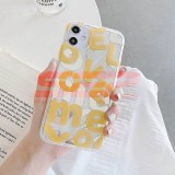 Husa iPhone SE 2022, TPU, IMD, Love Letters, Galbena
