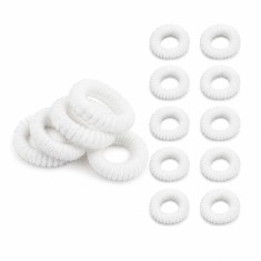 Elastice albe pentru par, set 10 buc, diametru 2.5 cm, model spiralat flexibil, accesorii fara urme pentru prinderea confortabila a parului