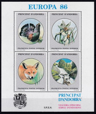 DB1 Fauna Flora Andorra 1986 Emisiune Locala MS MNH foto