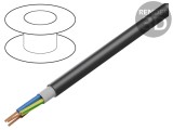 Cablu 3x18AWG neecranat 76m Cu litat negru 250ft