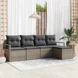 Cumpara ieftin Set de canapele pentru grădină 5 pcs Gri Rattan poli