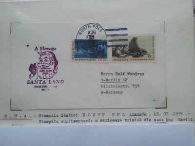 1974-SUA-Statia North Pol-Alaska-Plic circ. foto