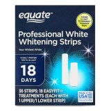 Benzi pentru albirea dinților Equate Professional White, 18 plicuri (36 benzi), tratament 18 zile