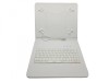 Husa Tableta 9.7 inch cu Tastatura Type-C MRG L-462, Piele Ecologica, Alba, Functie Stand, Compatibila Android/Windows
