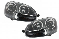 Faruri compatibile cu VW Golf 5 V Mk5 (2003-2007) Jetta (2005-2010) RHD GTI R32 Design Black foto