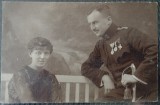 Fotografie tip Carte postala, Militar impreuna cu o tanara, 1918