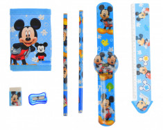 Set ceas, pentru copii, cu Mickey Mouse, portofel si rechizite cadou - COCOB8011630 foto