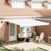 Marchiză retractabilă Alb with Manual Alb 400 &times; 300 cm Alb