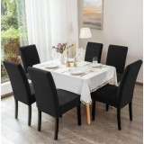 Set 6 Huse Pentru Scaun Culoare Negru, Elastice, Elegante, Durabile