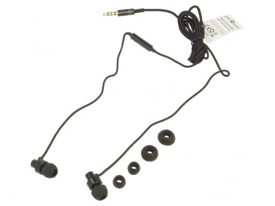 Căști In-Ear cu Microfon Negru Jack 3.5mm 1.2m 32&amp;Omega; foto