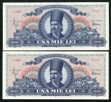 q618 RPR ROMANIA PERECHE CONSECUTIVA 1000 LEI 1948 NECIRCULATA UNC