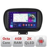 Navigatie Fiat 500 2014- C-539 Android Octa Core Ecran 2K QLED GPS 4G 4+32GB 360 KIT-539+EDT-E409-2K CarStore Technology