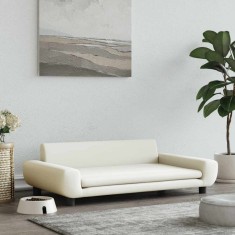 vidaXL Pat de c&acirc;ini, crem, 100x54x33 cm, catifea