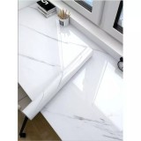 Cumpara ieftin Autocolant Bucatarie Rola - Sticker Impermeabil - Model Marbura - Alb si Gri,300x45cm-81689