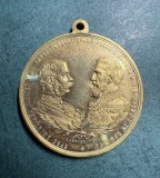 Medalie spre amintirea visitei M.S. Imperatorului Franz Joseph 1 facuta M.S.R. Carol 1 in Romania