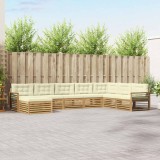vidaXL Set Canapele Exterior Lemn Acacia Alb Crem 8 Piese Mobilier Gradina Terasa Rezistent Vreme