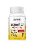Vitamina D3+K2+Ca+Mg Complex 30cps Zenyth, Zenyth Pharmaceuticals