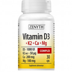 Vitamina D3+K2+Ca+Mg Complex 30cps Zenyth