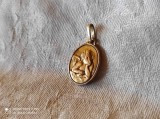 MEDALION HERUVIM aurit SEMNAT de colectie FRANTA splendid VECHI superb UNIC