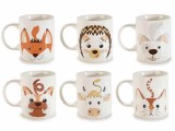 Cumpara ieftin Set 6 cani portelan Musetti 8x9.5 cm, 350 ml
