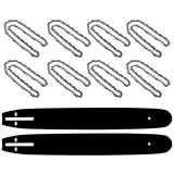 Cumpara ieftin *LICHIDARE* Set 8 Lanturi si 2 Lame 400mm, 32 dinti, pas 0.325, universale pentru motofierastrau ( drujba )