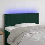 vidaXL Tăblie de pat cu LED, verde &icirc;nchis, 80x5x78/88 cm, catifea 3121505