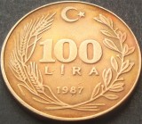 Cumpara ieftin Moneda 10 LIRE TURCESTI - TURCIA, anul 1987 * cod 1427 A, Europa