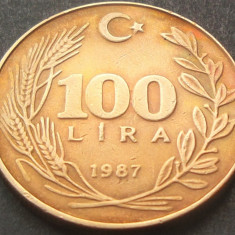 Moneda 10 LIRE TURCESTI - TURCIA, anul 1987 * cod 1427 A