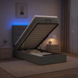 Cumpara ieftin Pat Ottoman cu Saltea si LED Gri inchis 80 x 200 cm Tesatura