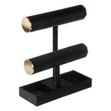Suport Organizator Bijuterii, Model Velvet, Negru, Dimensiuni 24x10x27.5cm