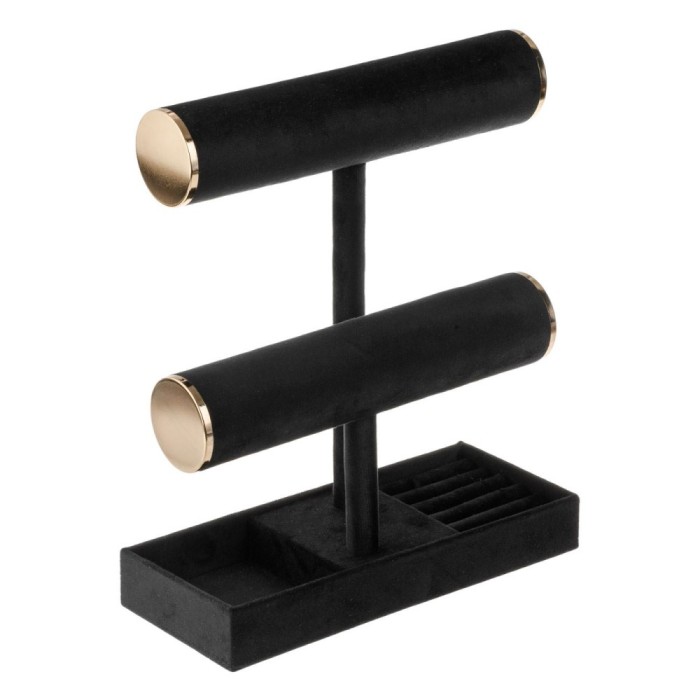 Suport Organizator Bijuterii, Model Velvet, Negru, Dimensiuni 24x10x27.5cm