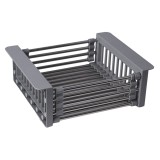 Scurgator vase extensibil pentru chiuveta Flow FSE-26G, gri, inox + ABS, 26&ndash;41,5 cm