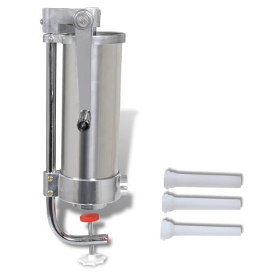 vidaXL Mașină de umplut c&amp;acirc;rnați verticală manuală din oțel inoxidabil, 3,5 l 50135 foto