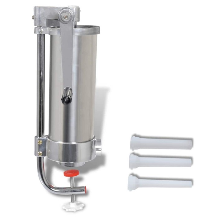 vidaXL Mașină de umplut c&acirc;rnați verticală manuală din oțel inoxidabil, 3,5 l 50135
