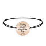 Bratara cu snur pentru profesori educatori - charm personalizat din argint 925 placat cu aur roz