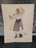Țărancă din Iași, Moldova, planșa nr. 075 din Portul popular rom&acirc;nesc, de Alexandrina Enăchescu, Scrisul Rom&acirc;nesc, Craiova, 1944