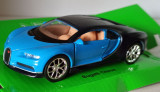 Macheta Bugatti Chiron albastru - Welly 1/36, 1:32